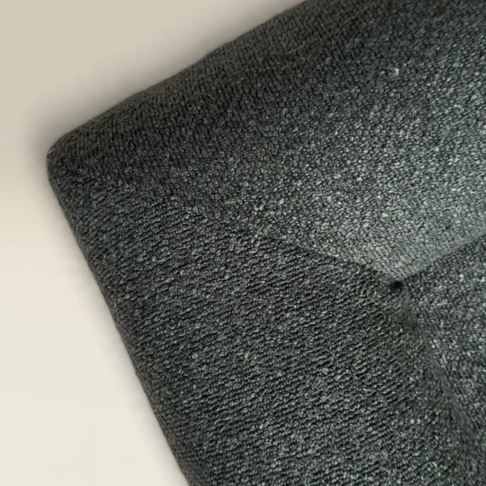 Close-up of the Connemara dark olive boucle dog bed cover