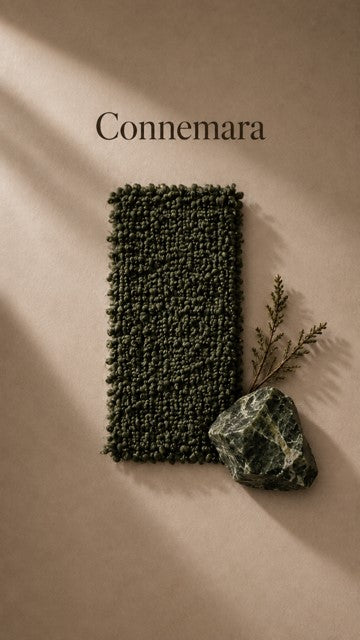 Connemara olive-green boucle cover